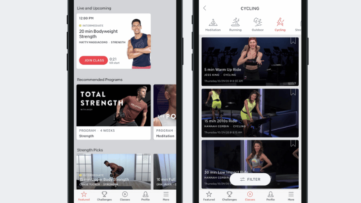 Best Fitness App for Live Classes - Peloton Digital
